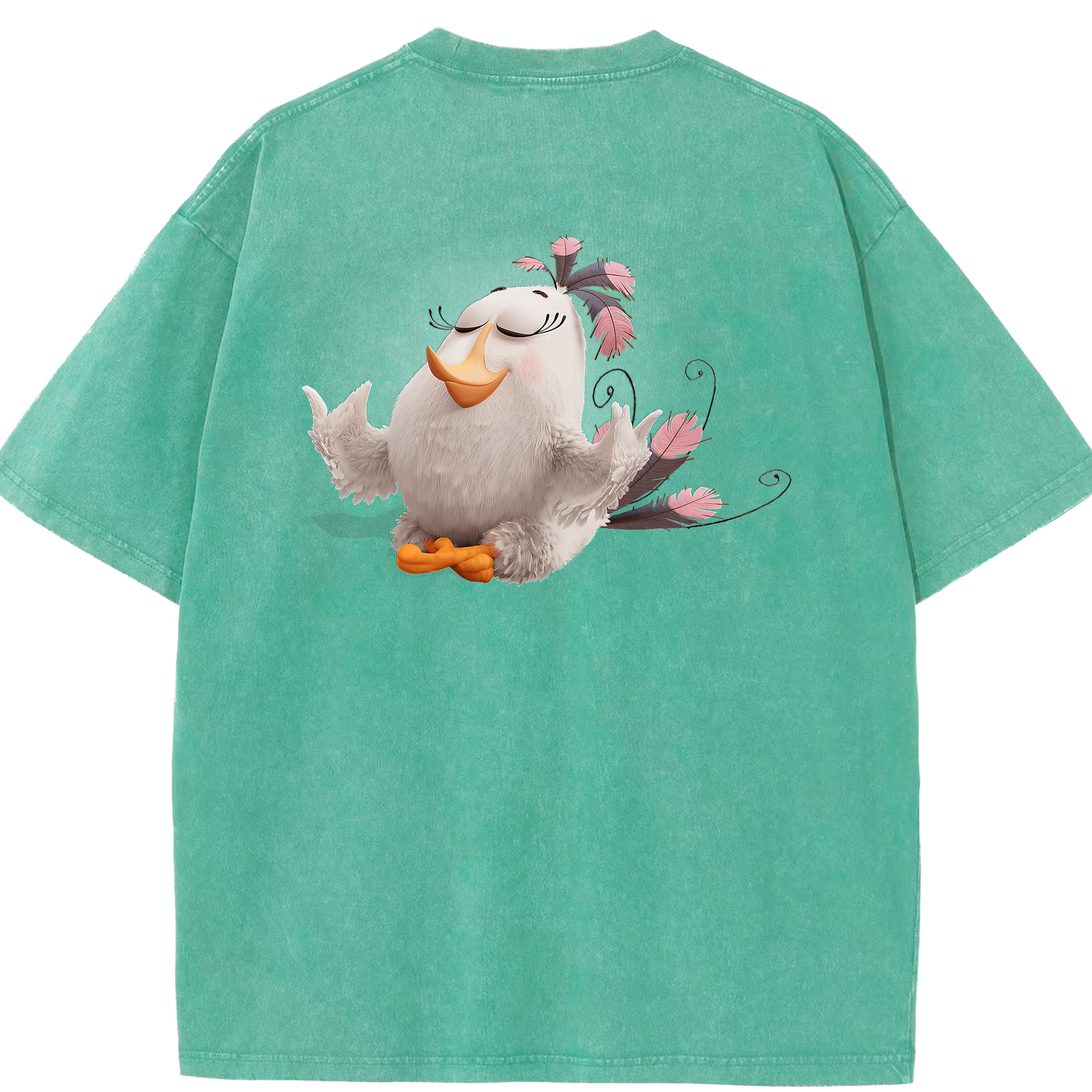 （画像用） Angry Birds アングリーバード 綿100% ヴィンテージ風 半袖Tシャツ（背面プリント）